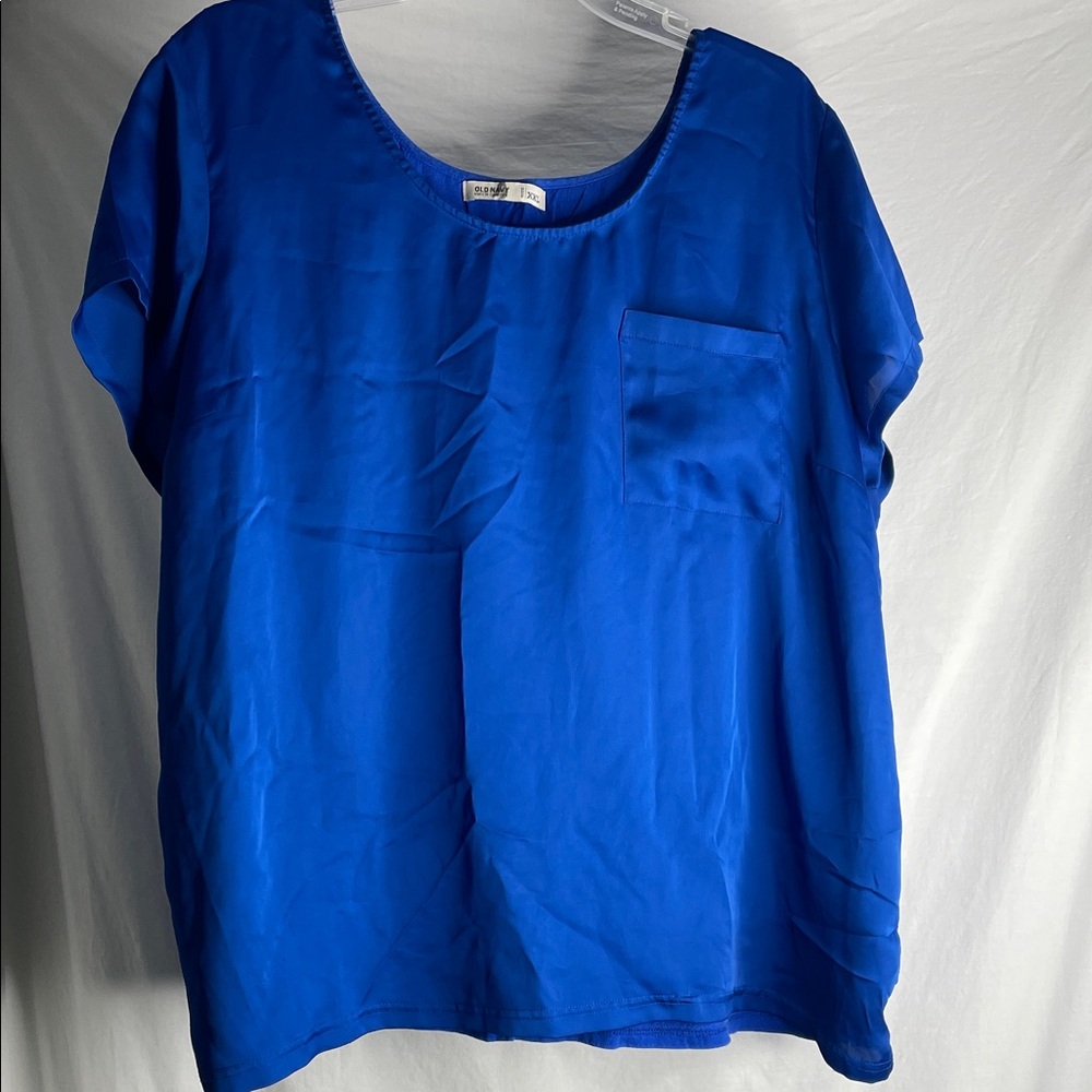 Blue Women's Scoop Neck Short Sleeve top old navy xxl